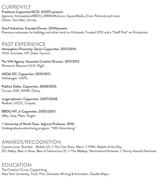 copywriter resume